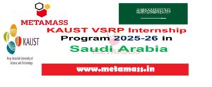 KAUST VSRP Internship Program 2025-26