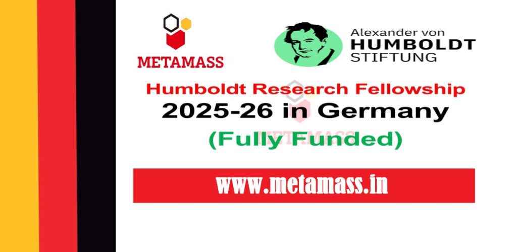 Humboldt Research Fellowship 2025-26 in Germany
